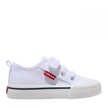 Image of Levis Maui Canvas Low Kids Trainers - White 0061