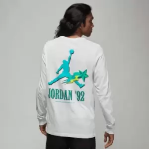 Image of Jordan M J Brand Longsleeve, White/Neptune Green, Male, Longsleeves, DV1469-100