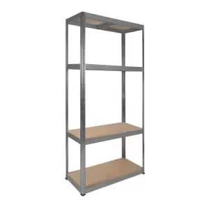 Image of Rb Boss Galvanised Shelf Kit 4 Wood Shelves - 1600 x 750 x 350mm 175kg Udl