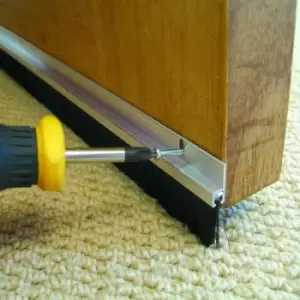 Image of Stormguard - Draught Excluder Metal Door / Garage Brush Seal Aluminium 914mm