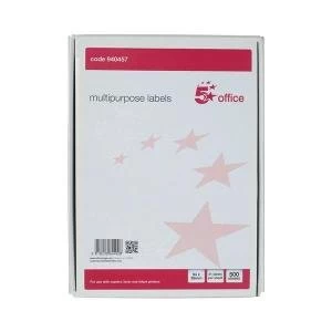 Image of Office Multipurpose Labels Laser Copier Inkjet 21 Per Sheet 64x38mm