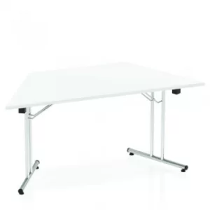 Image of Sonix Trapezoidal Chrome Leg Folding Meeting Table 1600x800mm White