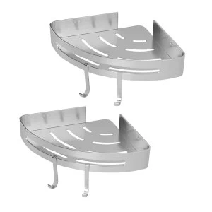 Image of Adhesive Corner Shower Caddy M&W 2 Tier