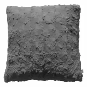 Image of Crossland Grove Fur Cushion Gunmetal Grey 430x430mm