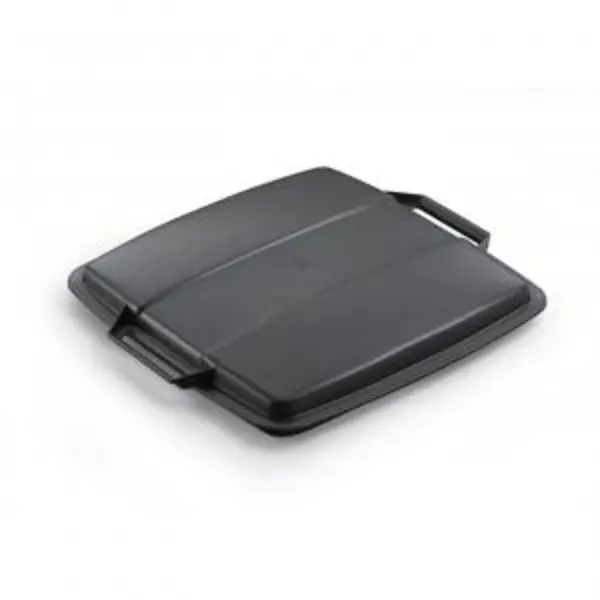 Image of DURABIN Plastic Waste Bin 90 Litre Square Black with Black Lid - EXR28461DR