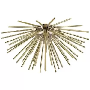Image of Zumaline Urchin Semi Flush Ceiling Light, Clear, Amber, 6x G9