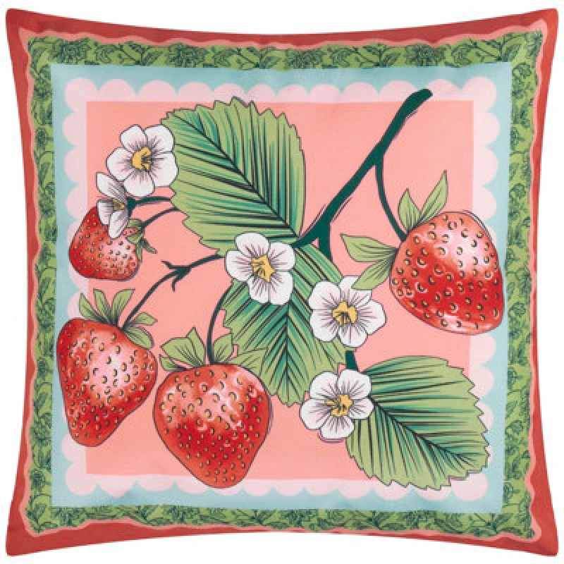 Image of Furn. Anemone Strawberries Printed Filled Outdoor Cushion Multicolour 45 X 45Cm, Multi 5.03E+12