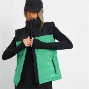 Image of I Saw It First Colourblock Puffer Gilet - Green