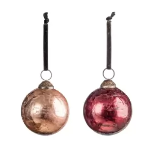 Image of Crossland Grove Shepherd Asstd Mottled Baubles Berries (2pk) 80mm