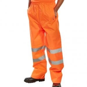 Image of BSeen Traffic Trousers Hi Vis Reflective Tape Medium Orange Ref TENORM