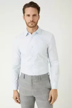 Image of Blue Skinny Fit Long Sleeve Easy Iron Shirt