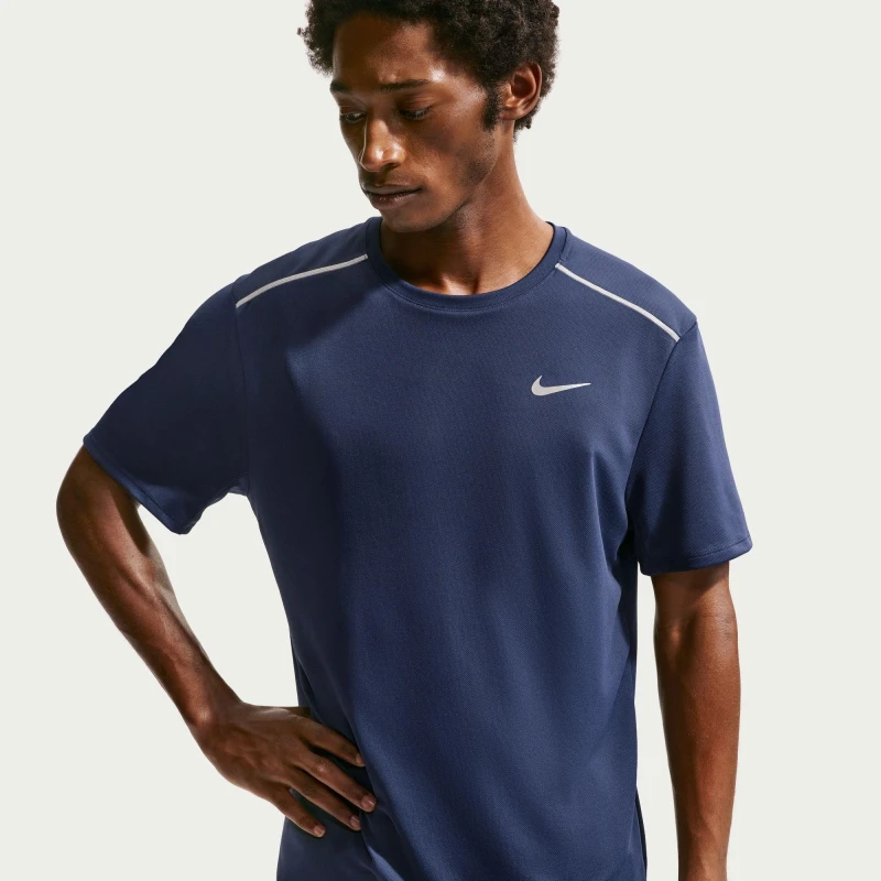 Image of Nike DriFit Miler Running Top Mens Midnight Navy male S