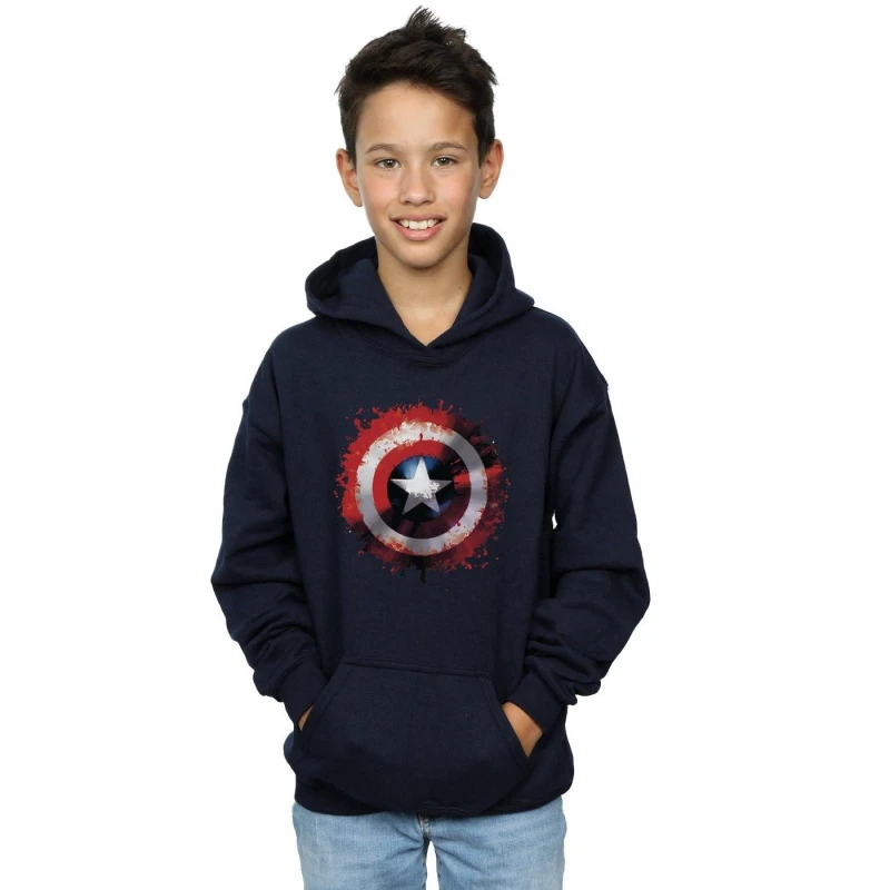 Image of Marvel Avengers Captain America Art Shield Hoodie Navy male