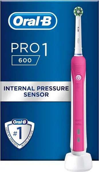 Image of Oral B Pro 1 600 Pink Electric Toothbrush