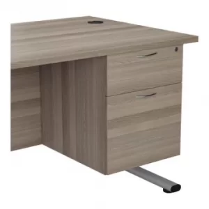 Image of Jemini Grey Oak 2 Drawer Fixed Pedestal TESHP2GO