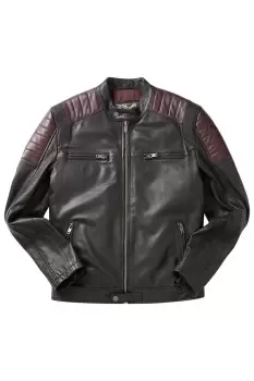 Image of Zip Up Leather Jacket
