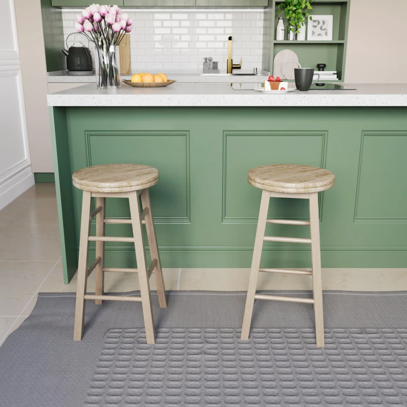 Image of Lassic Chef Vida Wooden Revolving Bar Stool - Set Of 2 Pine unisex One Size