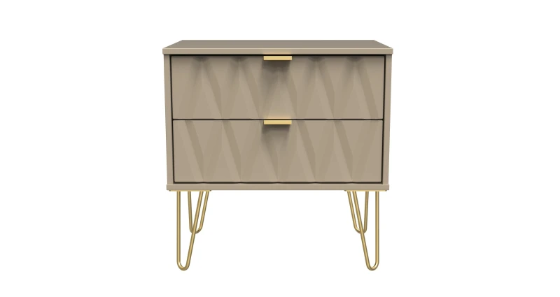 Image of Dallas 2 Drawer Side Table In Mushroom (Ready Assembled)