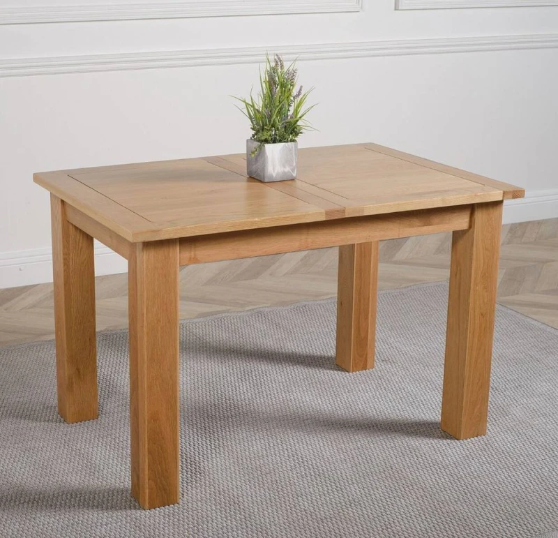 Image of Thats Furniture Hampton 120 - 160cm Solid Oak Extending Dining Table in Light Oak Light Oak Unisex