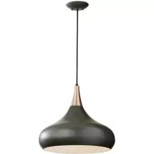 Image of Loops - 1 Bulb Ceiling Pendant Light Fitting Dark Bronze LED E27 100W Bulb