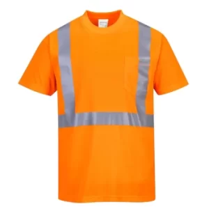 Image of Portwest Class 2 Hi Vis Pocket T Shirt Orange 4XL