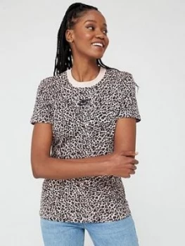 Image of Nike Nsw Animal Print T-Shirt - Beige
