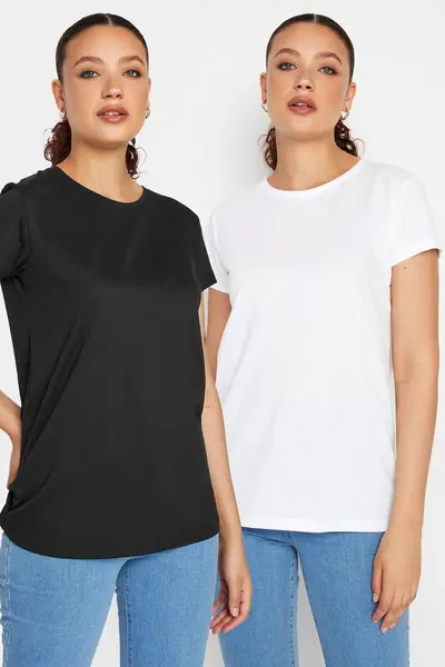 Image of Long Tall Sally Tall 2 Pack T-Shirts Black
