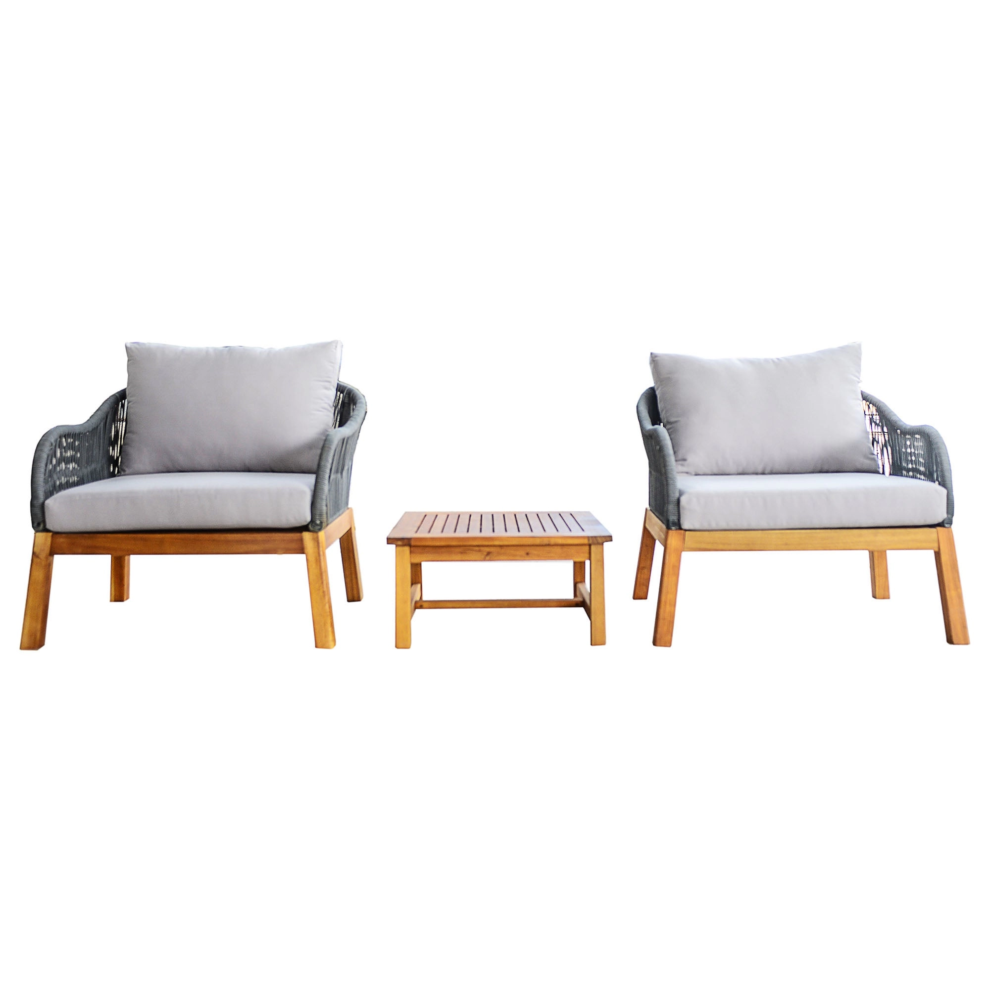 Image of Charles Bentley FSC & Rope Bistro Set FSC Hardwood