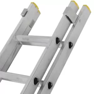 Image of 22 Rung Aluminium Double Section Extension Ladders & Stabiliser Feet 3m 5m