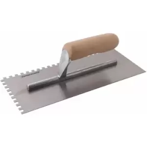 Image of Adhesive Trowel Wood-Handle - 280 x 120mm - 6mm Teeth - Silverline