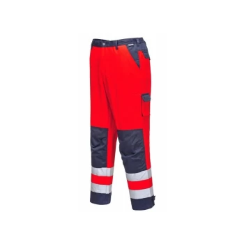 Image of Portwest - Lyon Texo Hi-Vis Trousers - Red/Navy - Medium - TX51RNRM