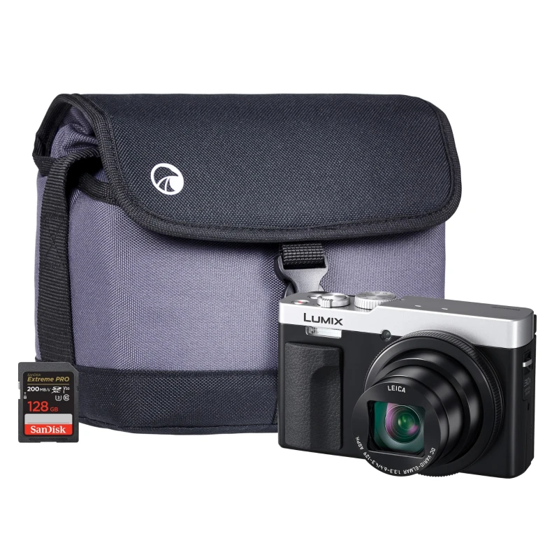 Image of Panasonic DC-TZ99 Compact Camera - Silver - Camera + SanDisk 128GB SD
