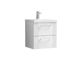 Image of Nuie Deco 500mm Wall Hung 2 Drawer Vanity & Basin 1 - Satin White