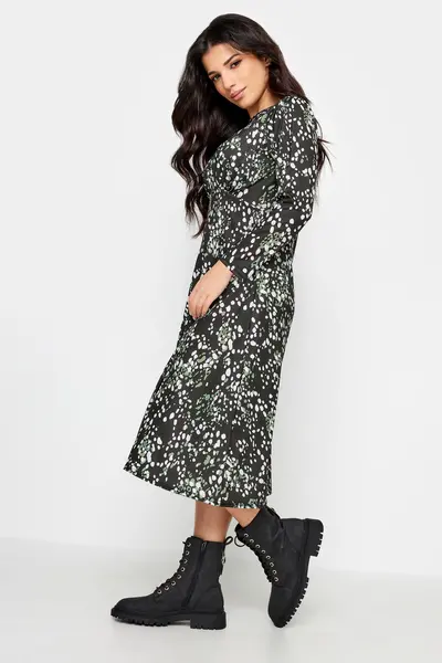 Image of PixieGirl Petite Spot Print Midi Dress Green