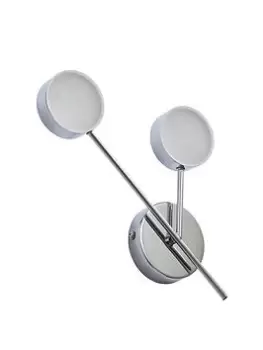 Image of Spa Edessa LED 2 Light Wall Light 10W Cool White Opal and Chrome