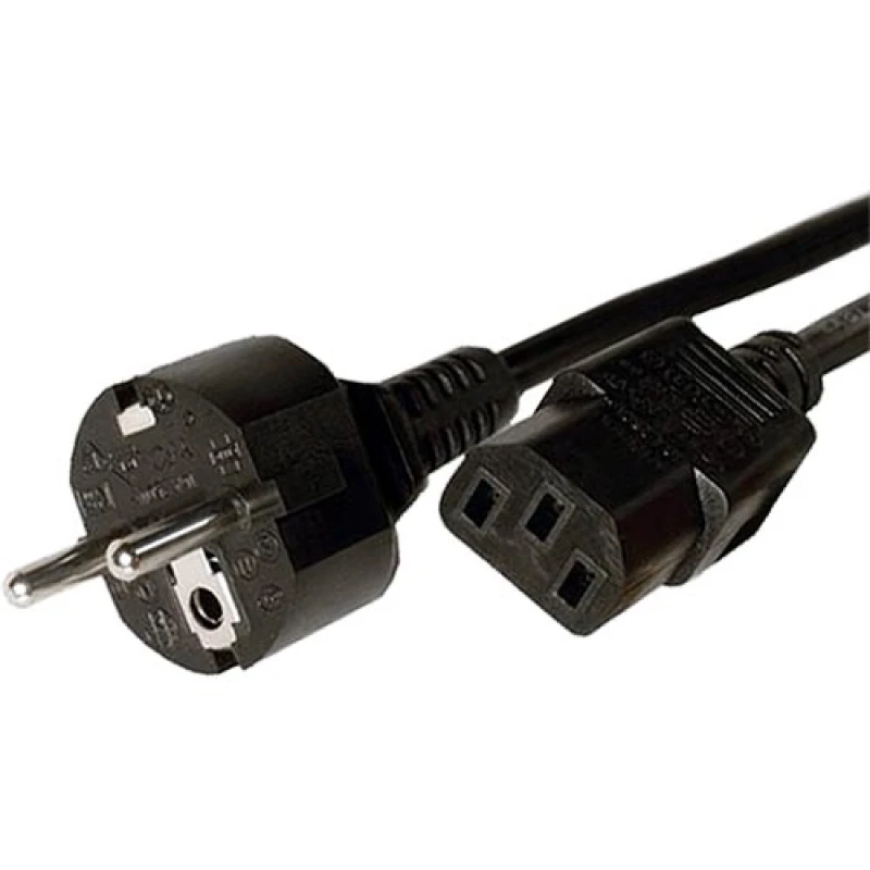 Image of Cablenet 2m Straight Schuko - IEC C13 Black PVC 0.75mm Power Leads