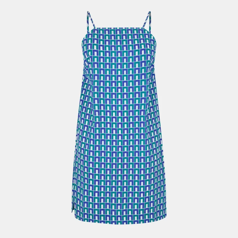 Image of Lacoste Womens Print Athletic-Inspired Mini Dress Mascarpone/Sloe female 4 (32)