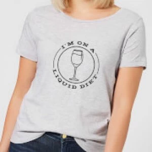 Image of Liquid Diet Wine Womens T-Shirt - Grey - 4XL