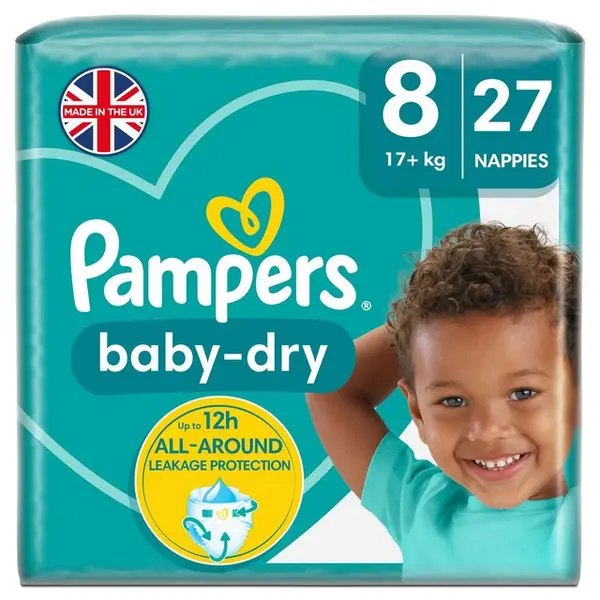 Image of Pampers Baby Dry Size 8 27 Nappies