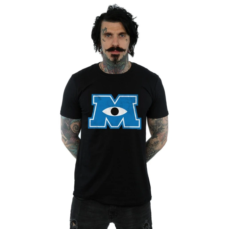 Image of Disney Men Monsters University Monster M T-Shirt in Black Size: Small Black S Male 5059568056979