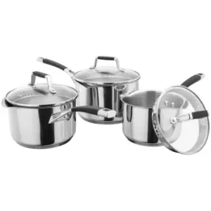 Image of Stellar Induction 3 Piece Draining Saucepan Set