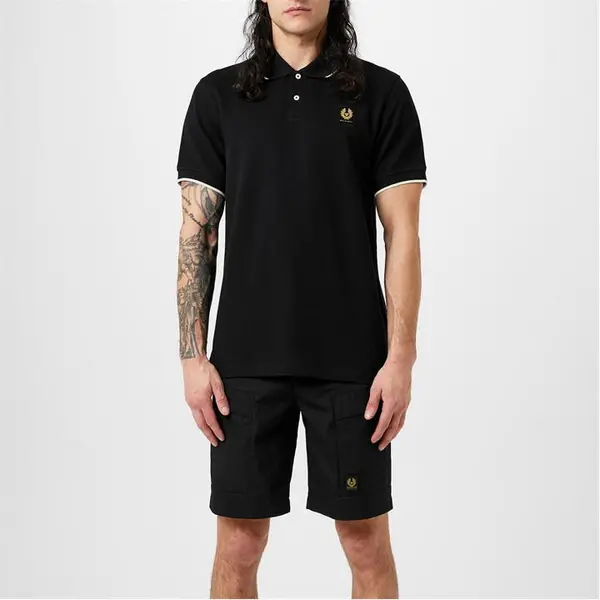 Image of BELSTAFF Tipped Polo - Black M