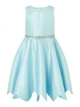 Image of Monsoon Girls Shelley Scalloped Hem Dress - Pale Blue