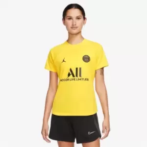 Image of Air Jordan Paris Saint Germain Pre Match Shirt Womens - Yellow