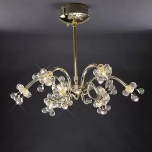 Image of Diyas - Octavia pendant 9 bulbs gold / crystal