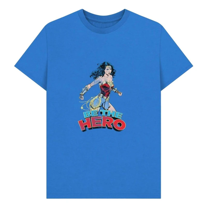 Image of Wonder Woman Mens Be The Hero Baseball T-Shirt in Blue Size: Small Blue Male S