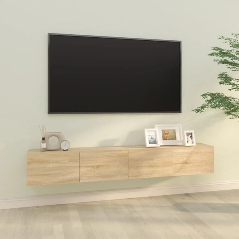 Image of VIDAXL Vidaxl - Wall tv Cabinets 2 pcs Sonoma Oak 100x30x30cm Engineered Wood 8720287078241