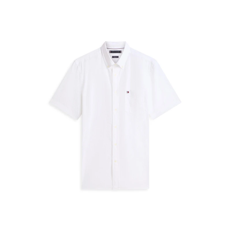 Image of Tommy Hilfiger Seersucker Solid Ss Rf Shirt White male S