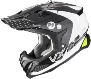 Image of Scorpion VX-22 Air Ares Motocross Helmet, black-white, Size S, black-white, Size S