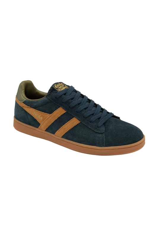 Image of Gola Mens 'Equipe Suede II' Suede Lace-Up Trainers in Navy Size: 9 Navy Male 9